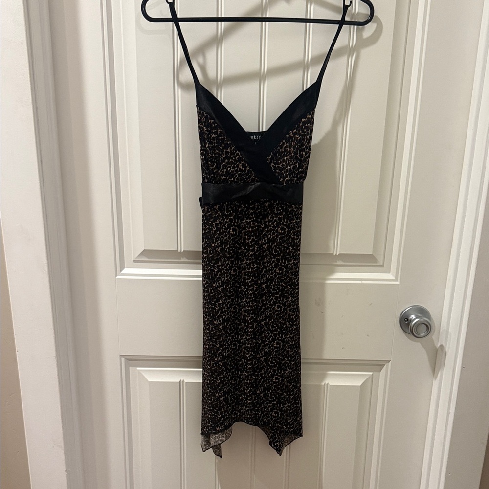 Wet Seal Black and Brown Asymmetrical Dress